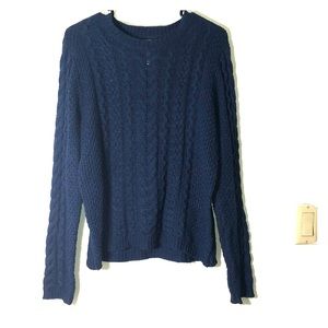 Blue knitted sweater